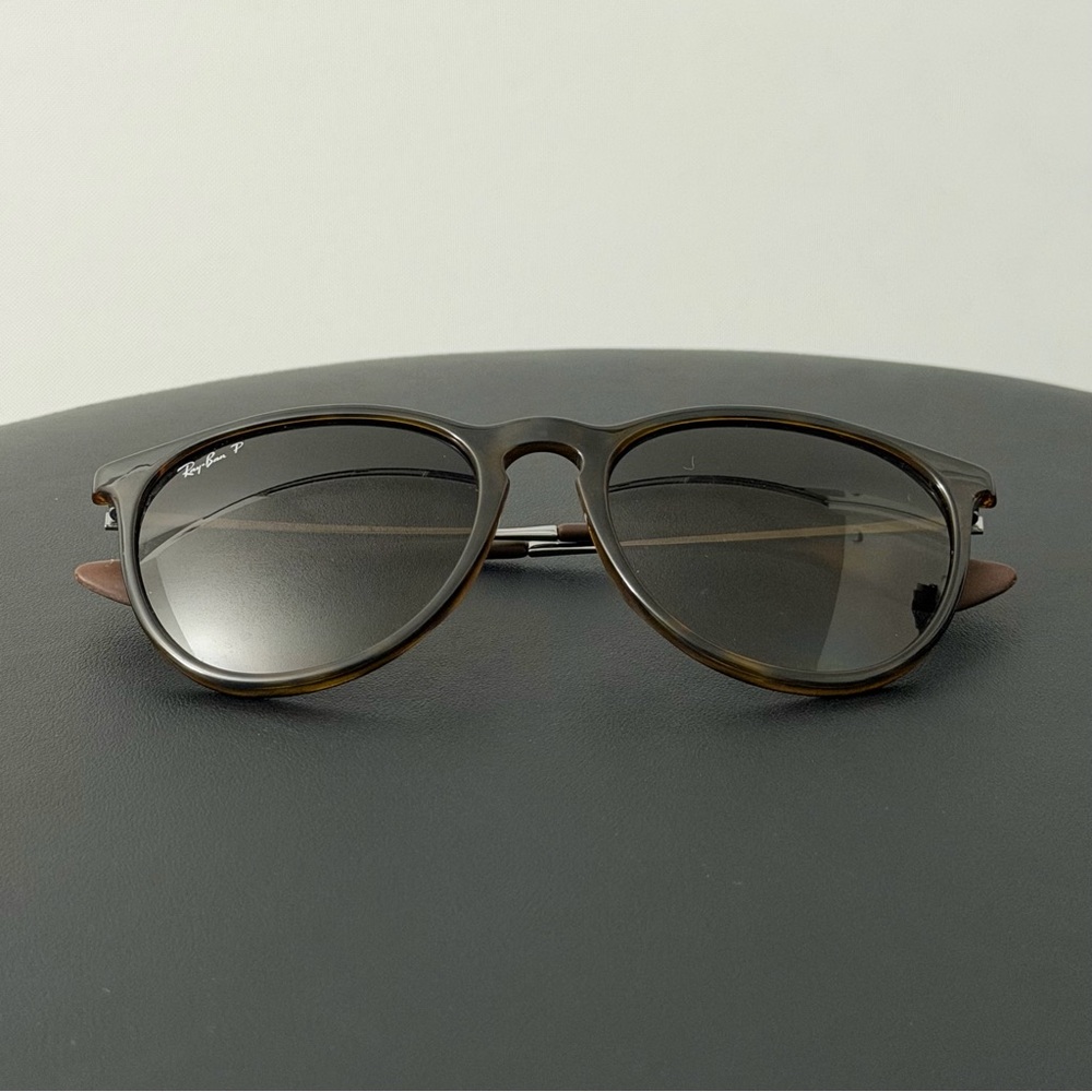 Ray-ban Erika Polarized Sunglasses Polished Brown Light Havana w Brown Case Used - Picture 4 of 12
